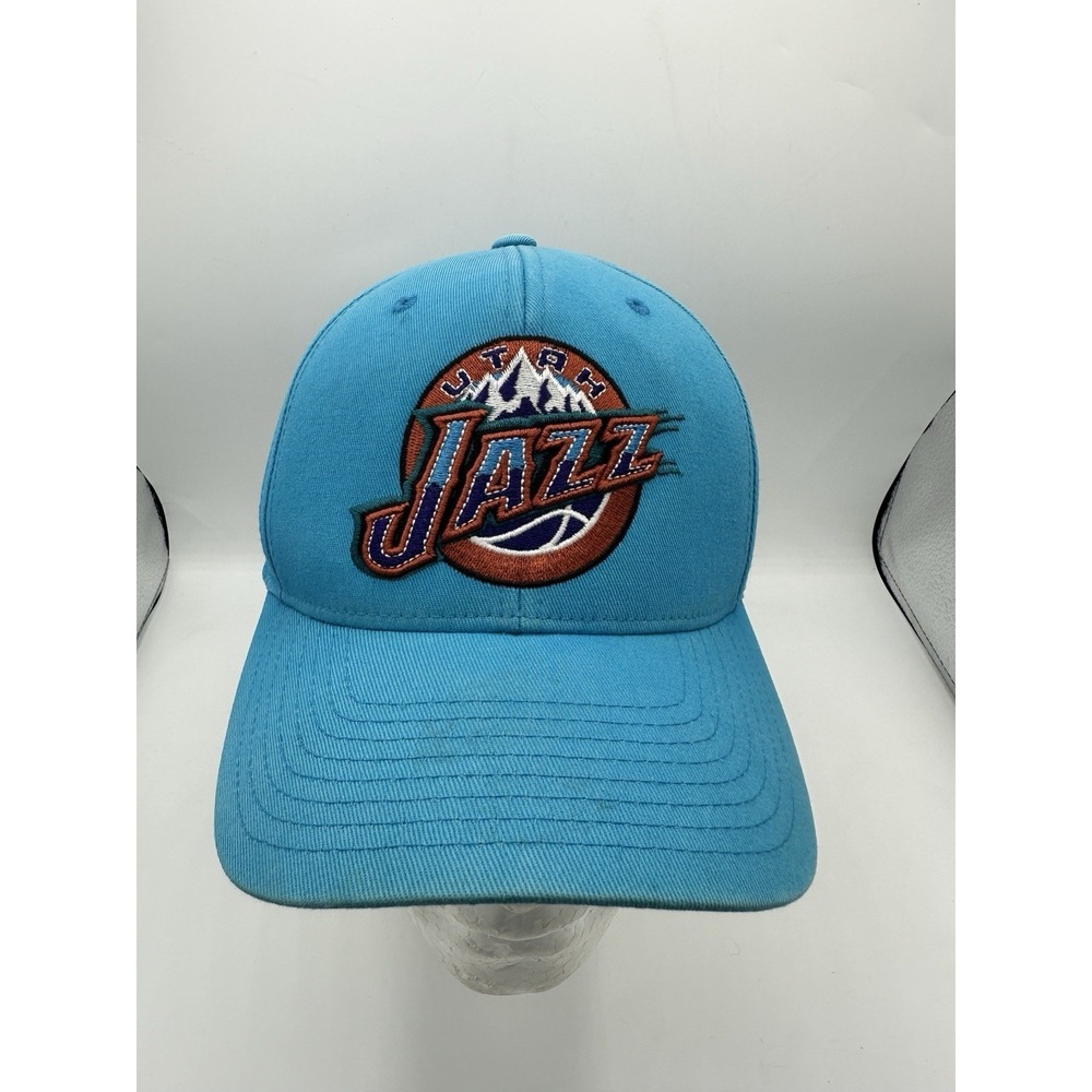 Mitchell & Ness Utah Jazz Flexfit 110 Snapback Hat Teal Blue NBA HWC Retro